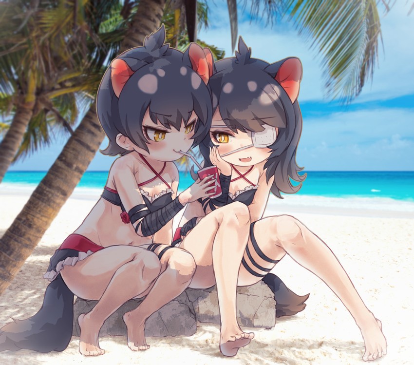 australian devil and tasmanian devil (kemono friends and 1 more) drawn by kolshica