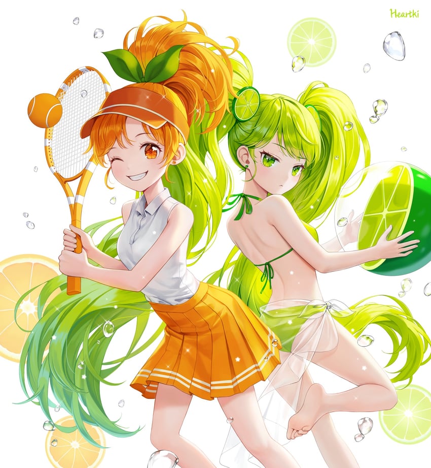lime cookie and orange cookie (cookie run and 1 more) drawn by heartki