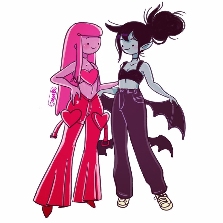 marceline abadeer and princess bonnibel bubblegum (adventure time) drawn by viteloii