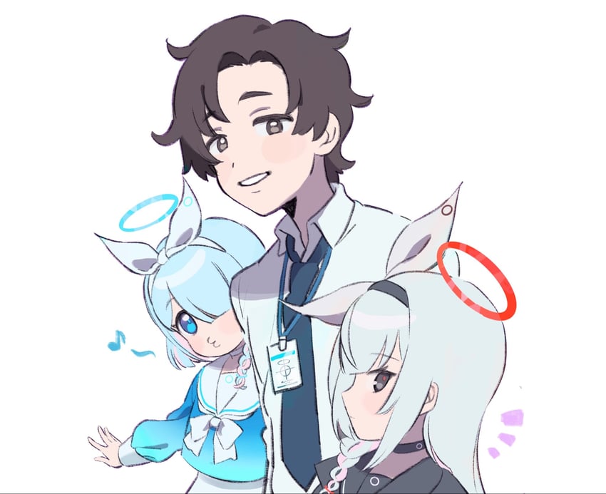 sensei, arona, and plana (blue archive and 1 more) drawn by nara_123