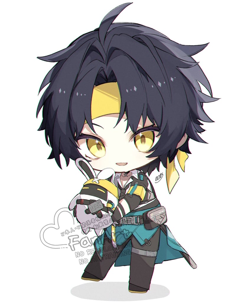 asaba harumasa and asaboo (zenless zone zero) drawn by v_nnhr