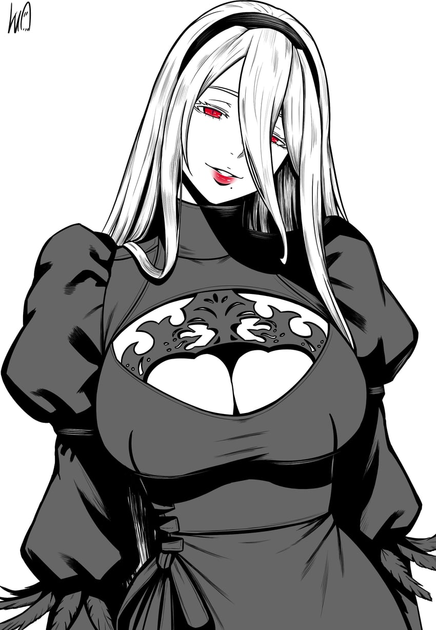 2b and dame celena (indie virtual youtuber and 2 more) drawn by lughost