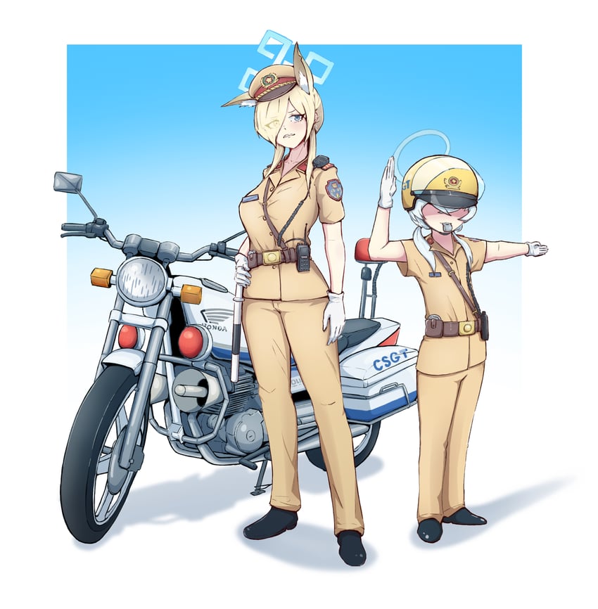 kanna and valkyrie police academy student (blue archive) drawn by uncleduk