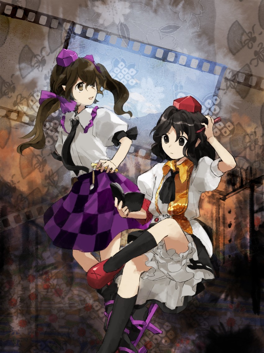 shameimaru aya and himekaidou hatate (touhou and 1 more) drawn by kaigen_1025