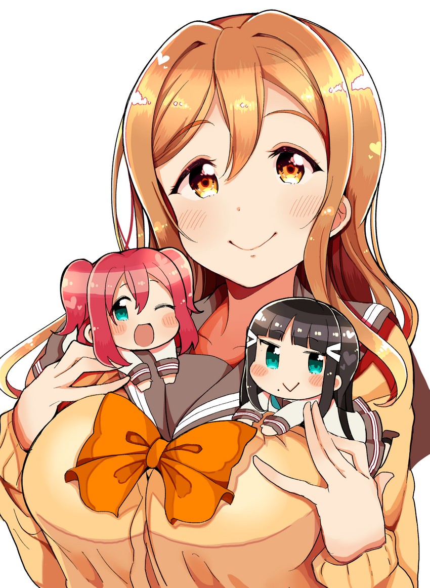 kurosawa dia, kunikida hanamaru, and kurosawa ruby (love live! and 1 more) drawn by kuzu_kow
