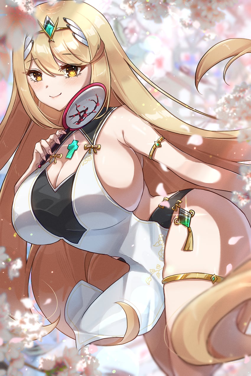 mythra (xenoblade chronicles and 1 more) drawn by zer00han