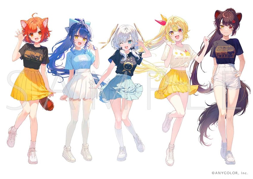 inui toko, hoshikawa sara, amamiya kokoro, ars almal, and ratna petit (nijisanji) drawn by reia