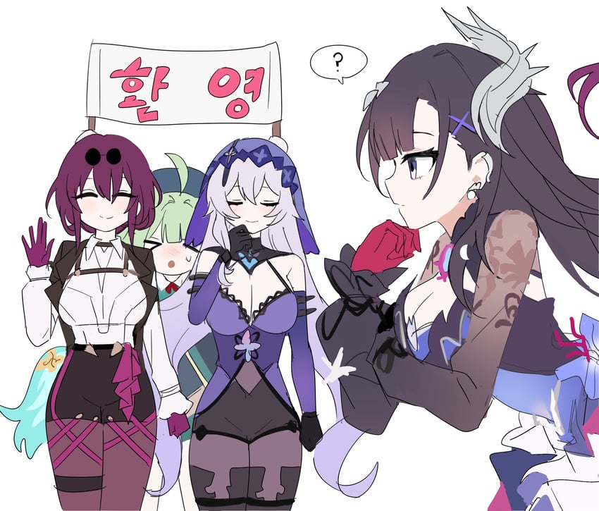 kafka, black swan, huohuo, and hysilens (honkai and 1 more) drawn by hsk10107