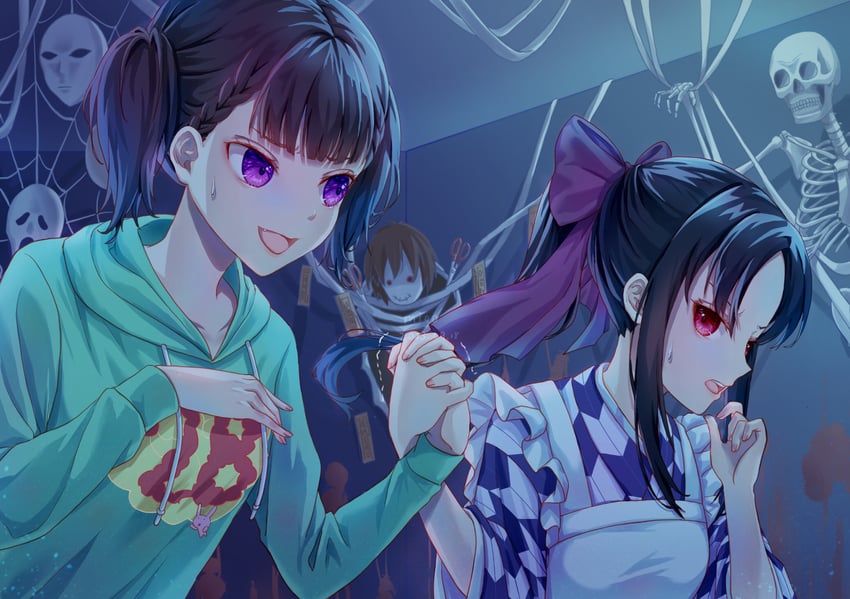 shinomiya kaguya and shijou maki (kaguya-sama wa kokurasetai ~tensai-tachi no renai zunousen~) drawn by migo_050