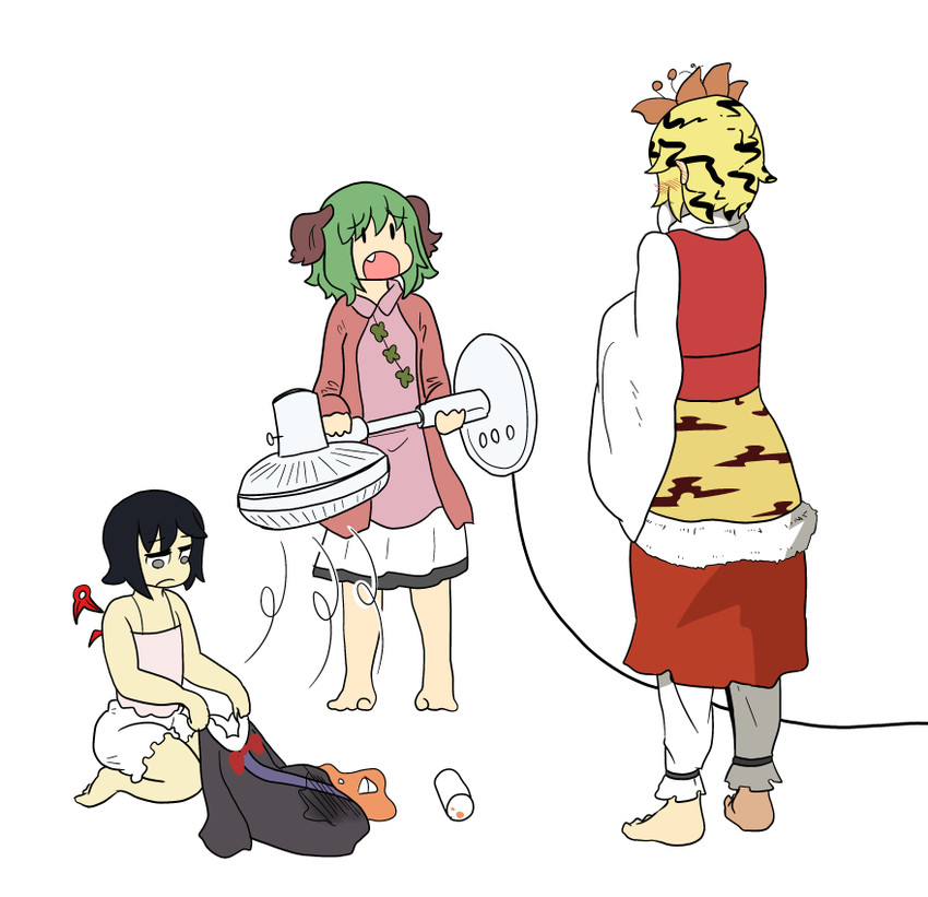 houjuu nue, toramaru shou, and kasodani kyouko (touhou) drawn by kokoyashi