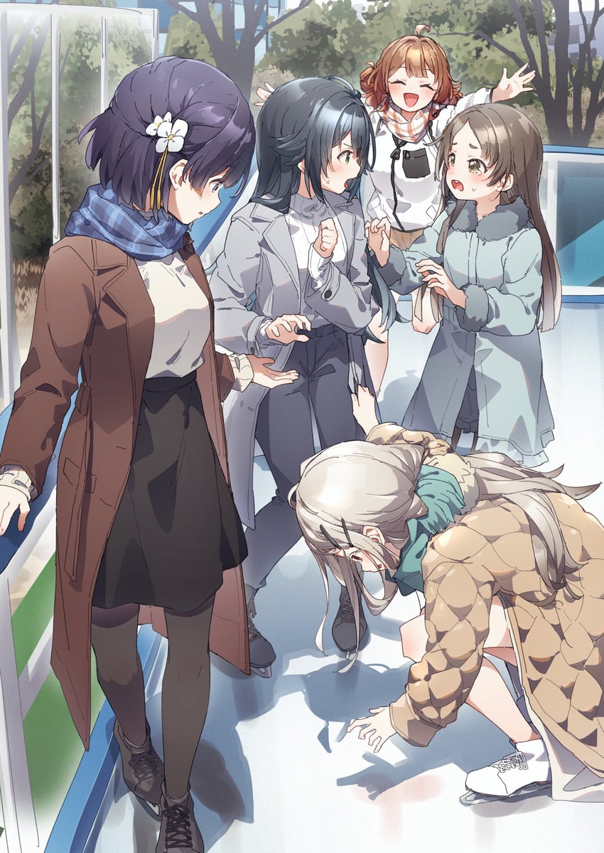 shinosawa hiro, hanami ume, tsukimura temari, kuramoto china, and hataya misuzu (idolmaster and 1 more) drawn by yukie_(kusaka_shi)