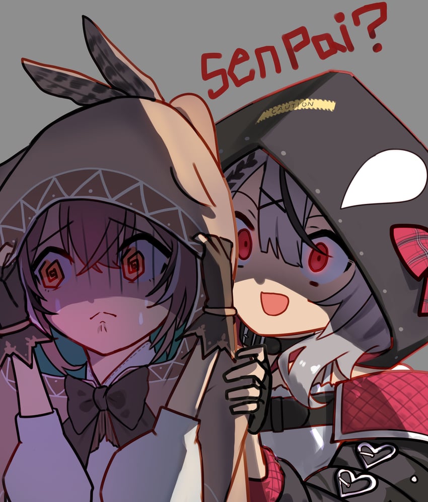 nanashi mumei and sakamata chloe (hololive and 1 more) drawn by pyytato