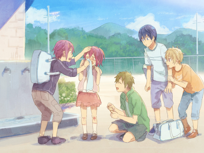 tachibana makoto, nanase haruka, matsuoka rin, matsuoka gou, and hazuki nagisa (free!) drawn by zukki_(suzukio)