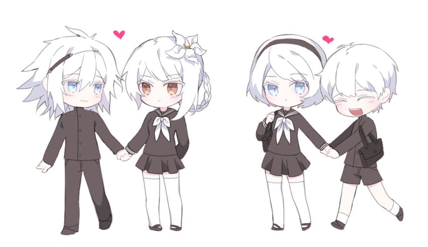 2b, 9s, kaine, and nier (nier:automata and 1 more) drawn by rio_(rio773)