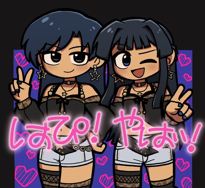 kisaragi chihaya and mogami shizuka (idolmaster and 2 more) drawn by fis_(t83192933)