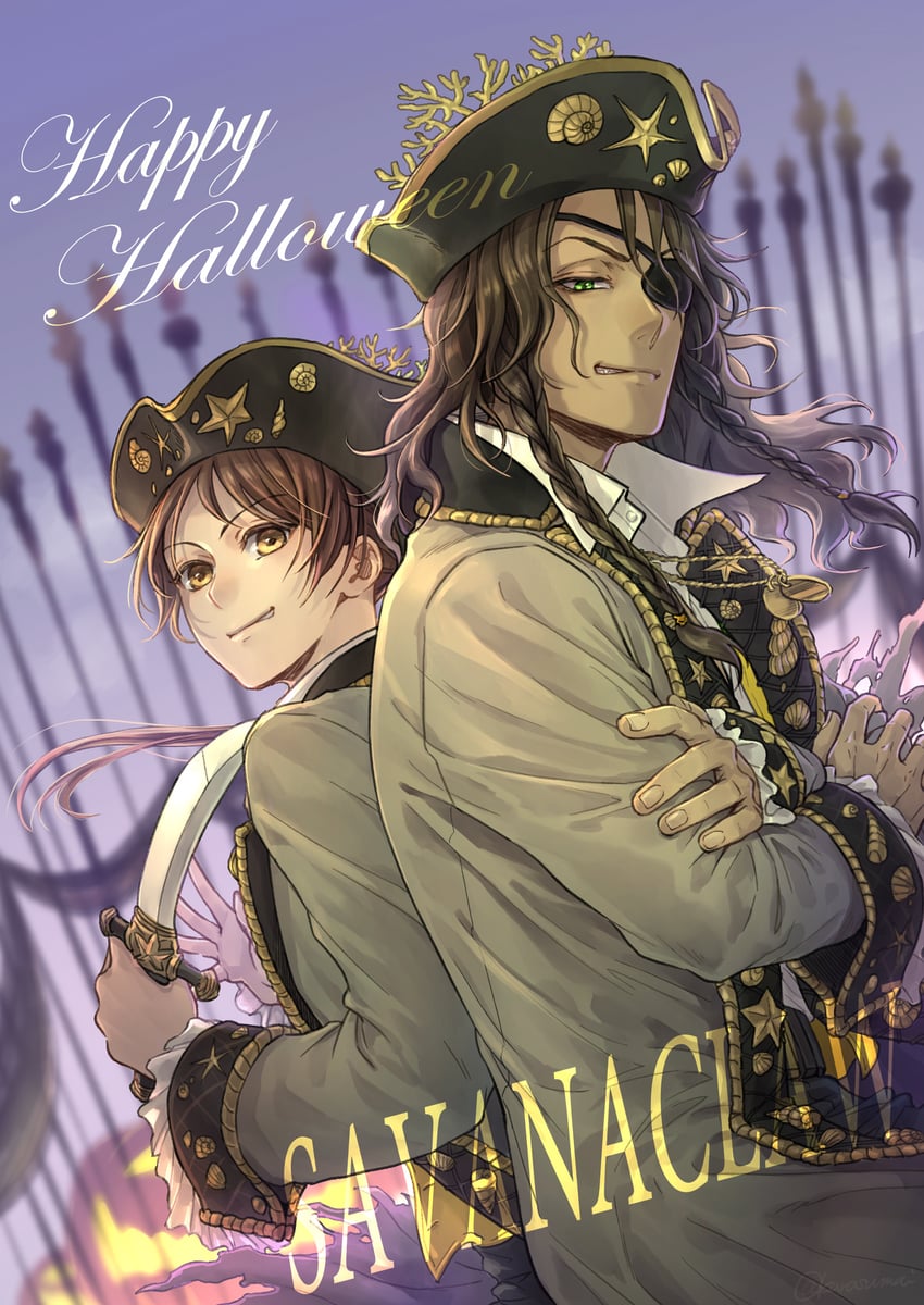 yuu and leona kingscholar (twisted wonderland) drawn by crowdance