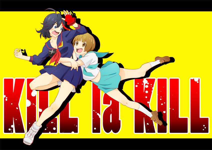 matoi ryuuko, senketsu, and mankanshoku mako (kill la kill) drawn by sueko