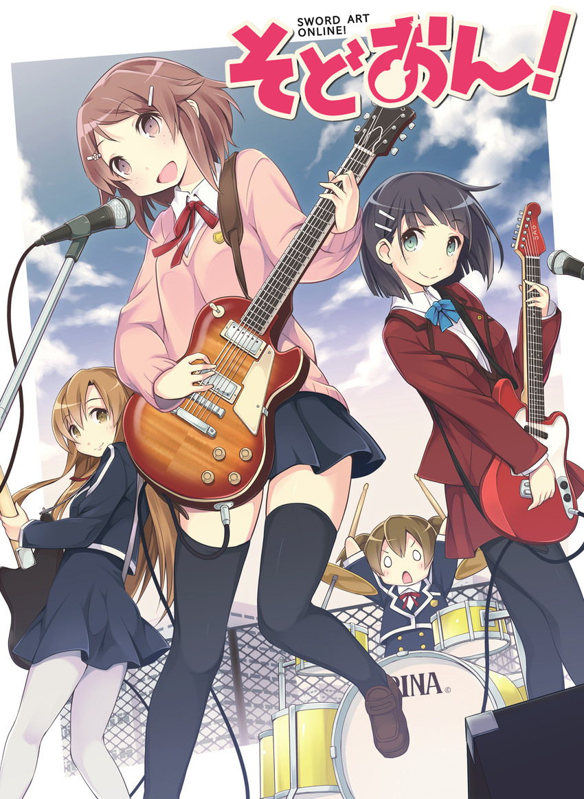 asuna, kirigaya suguha, silica, lisbeth, and taketatsu ayana (k-on! and 1 more) drawn by itoichi.