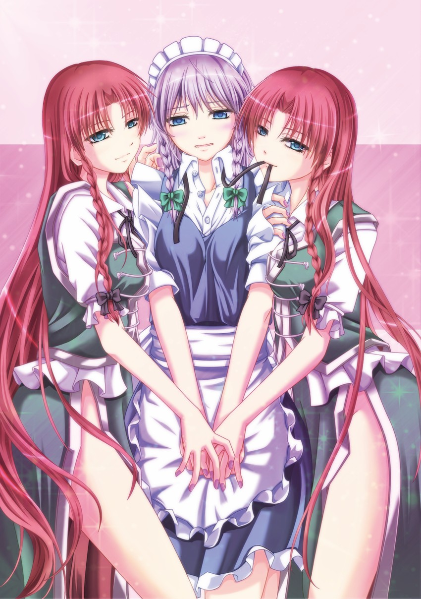 izayoi sakuya and hong meiling (touhou) drawn by hakomaru_(pandora_box)