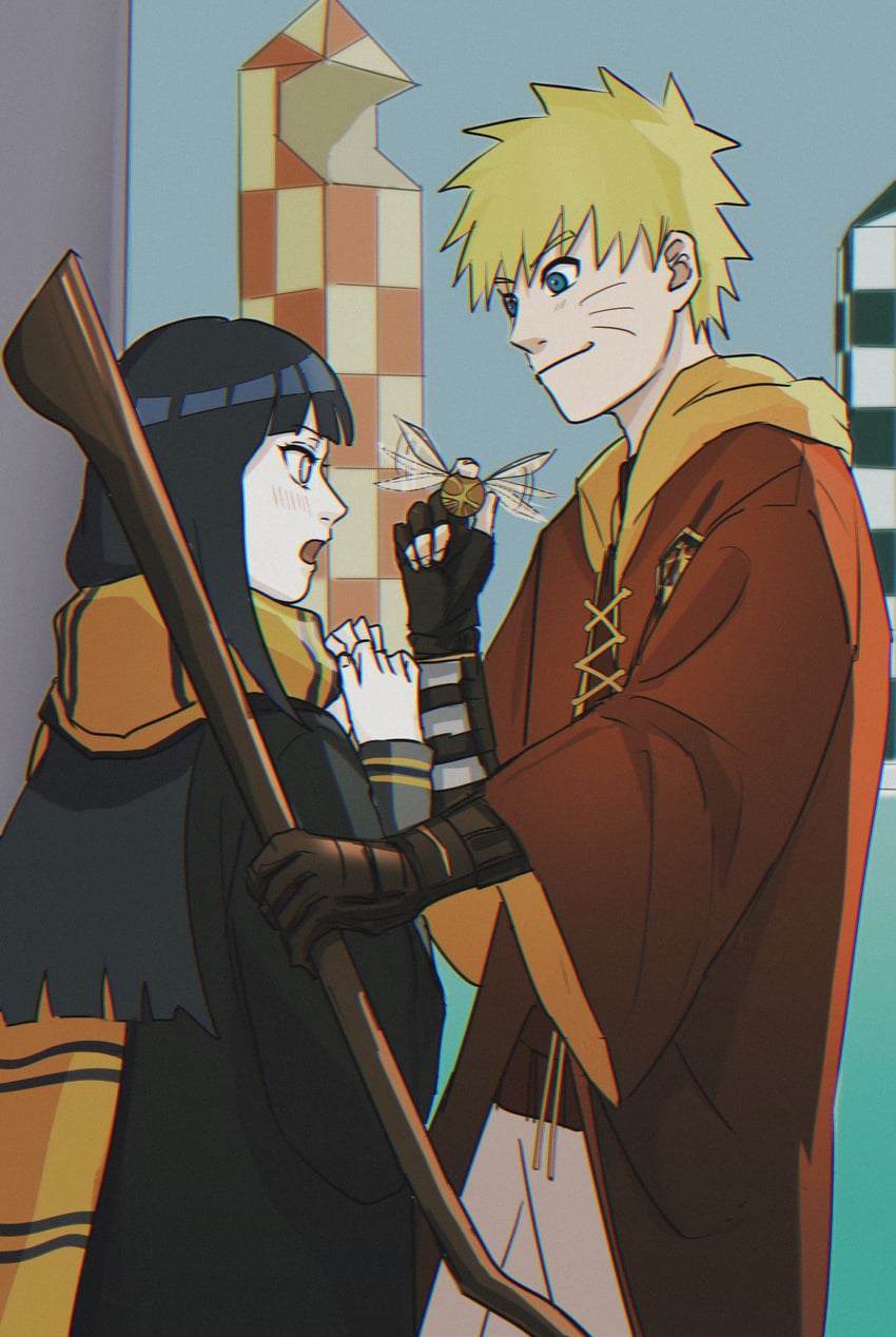 uzumaki naruto and hyuuga hinata (naruto and 2 more) drawn by notane_n