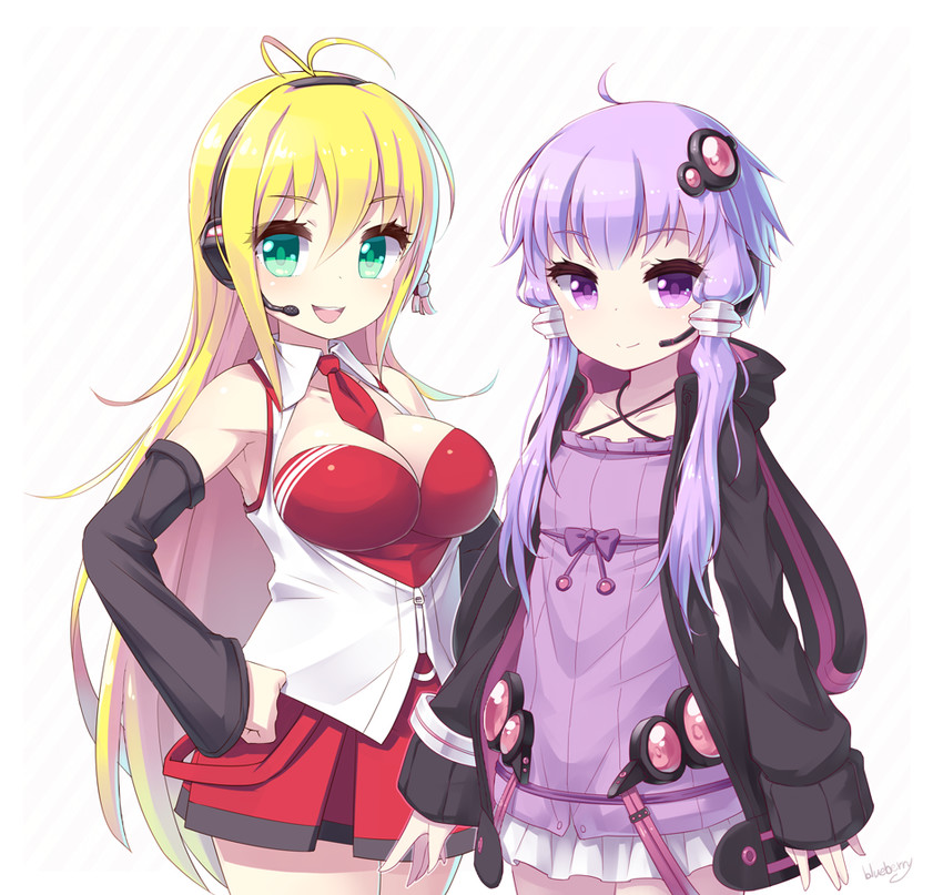 yuzuki yukari and tsurumaki maki (vocaloid and 1 more) drawn by blueberry_(5959)