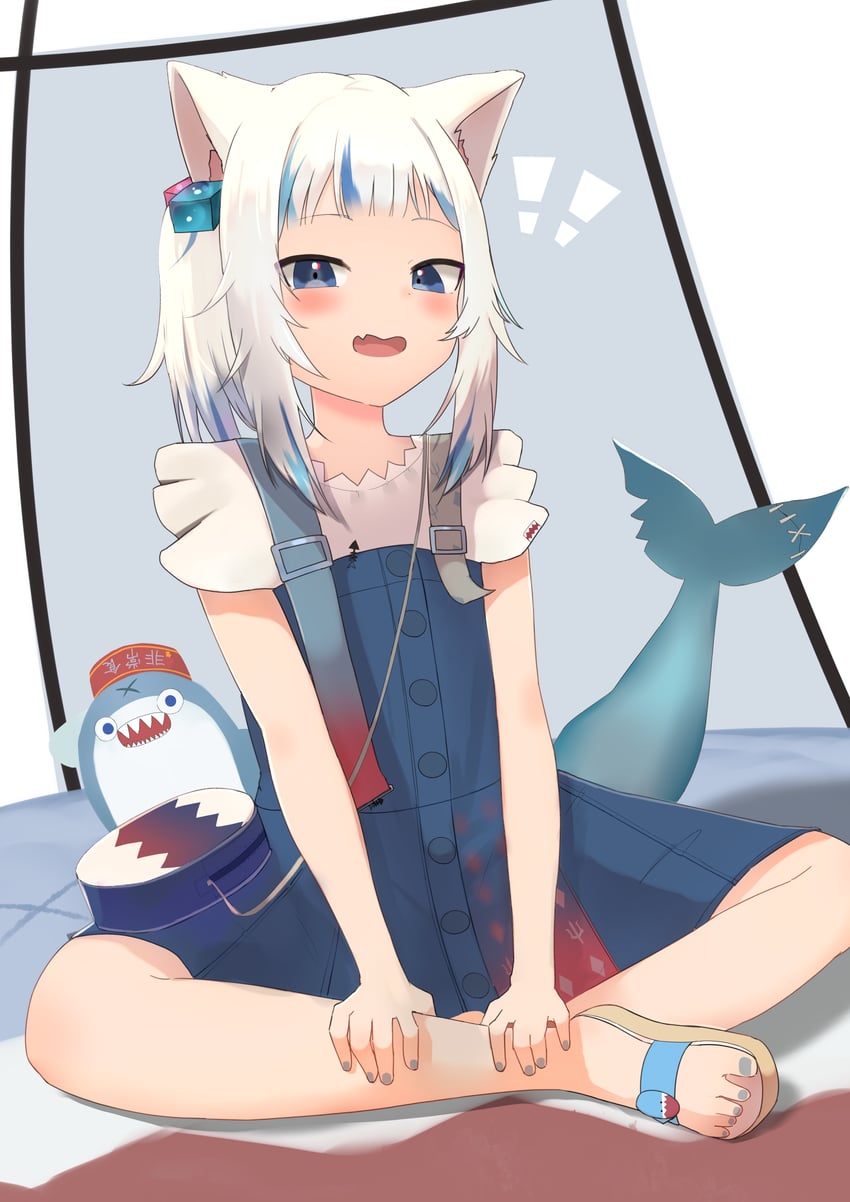 gawr gura and bloop (hololive and 1 more) drawn by taruto_(taruto0918)