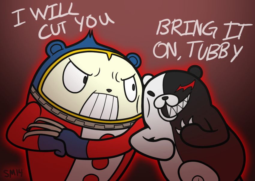 monokuma and kuma (danganronpa and 2 more) drawn by serenamidori