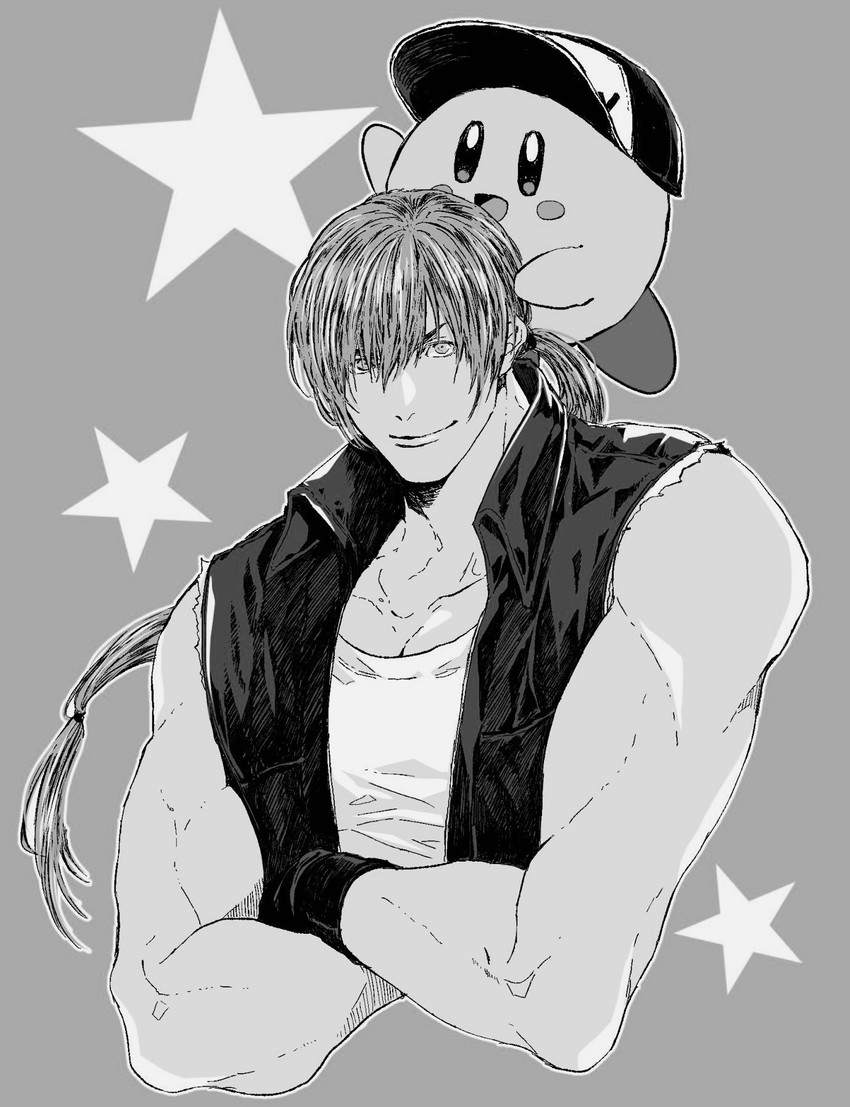 kirby and terry bogard (the king of fighters and 3 more) drawn by osakana_e