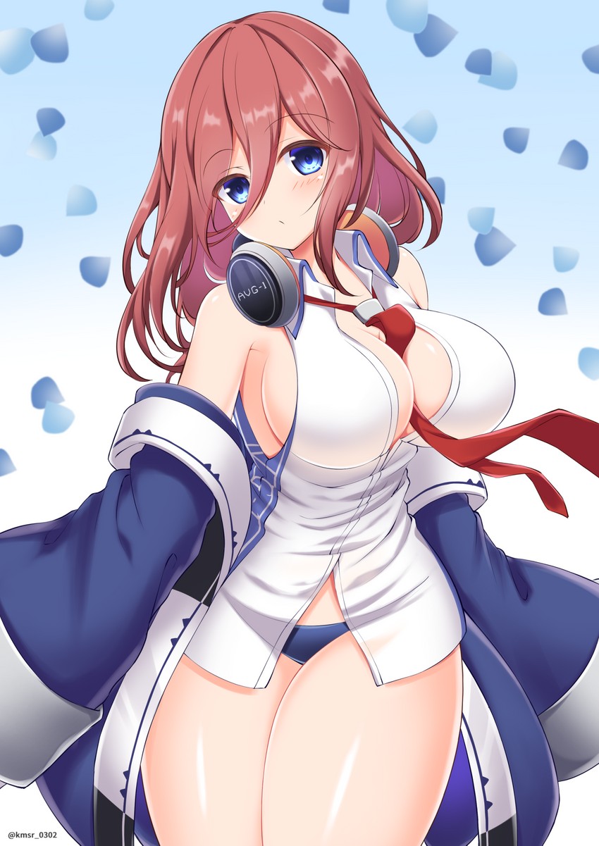 nakano miku and long island (azur lane and 1 more) drawn by kamishiro_(kmsr0302)