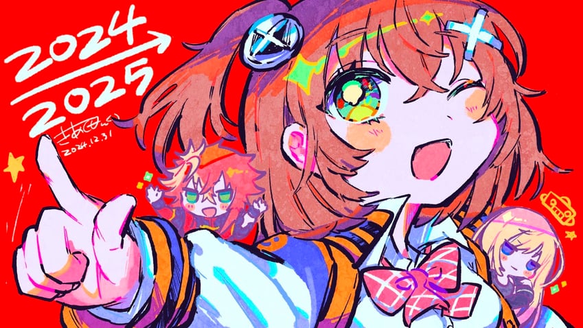 hidaka reina, ai, and gaga rekka (denonbu) drawn by kiato
