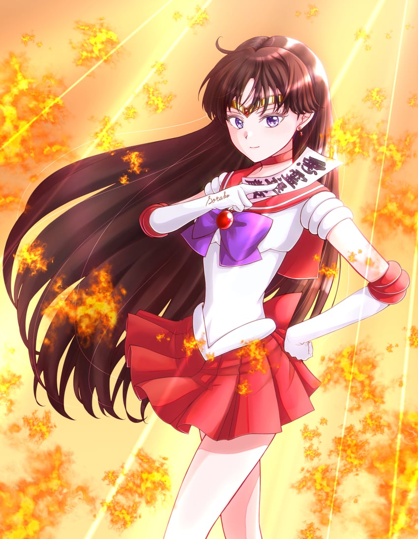 hino rei and sailor mars (bishoujo senshi sailor moon) drawn by bluechocomint