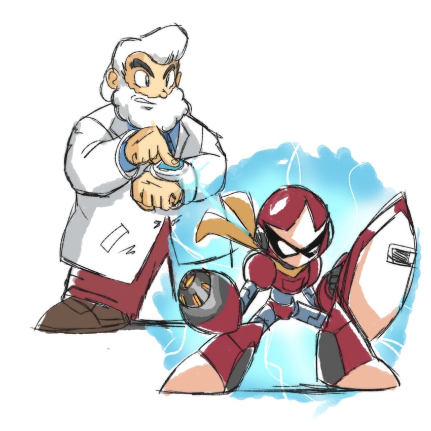 proto man and dr. light (mega man and 1 more) drawn by ota_287