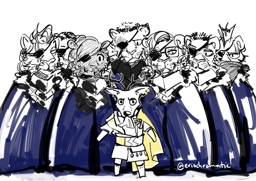 dimitri alexandre blaiddyd, claude von riegan, louis, ibuki, free, and 5 more (fire emblem and 2 more) drawn by eriochromatic
