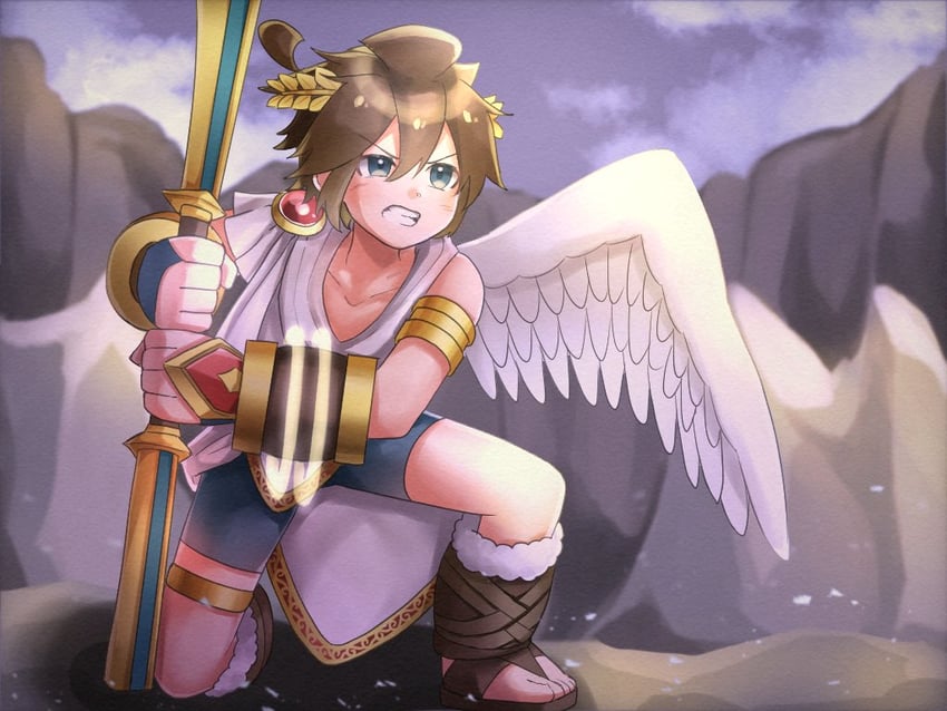 pit (super smash bros. and 2 more) drawn by waffuum