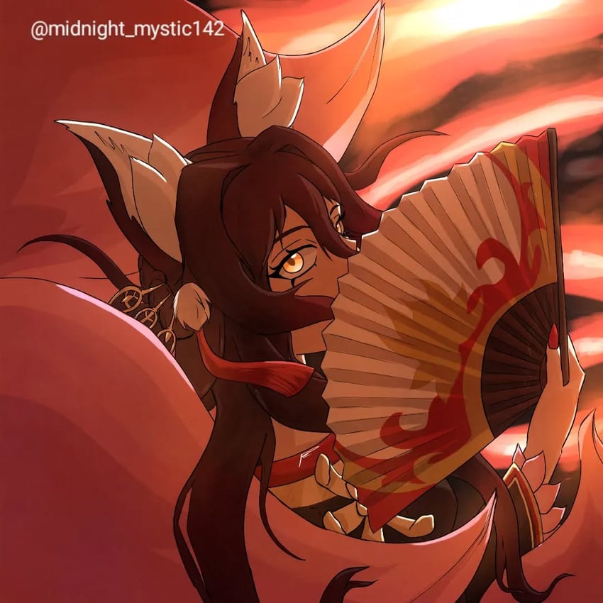 tingyun and fugue (honkai and 1 more) drawn by midnight_mystic