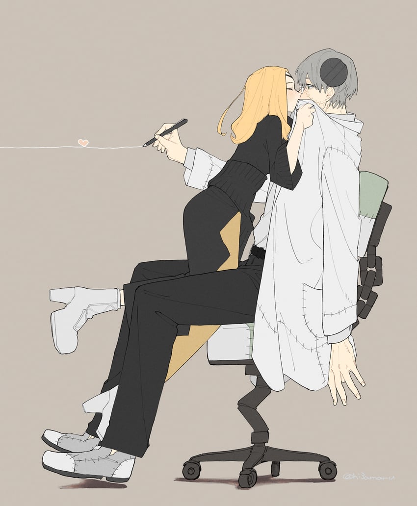 franken stein and marie mjolnir (soul eater) drawn by hissiu