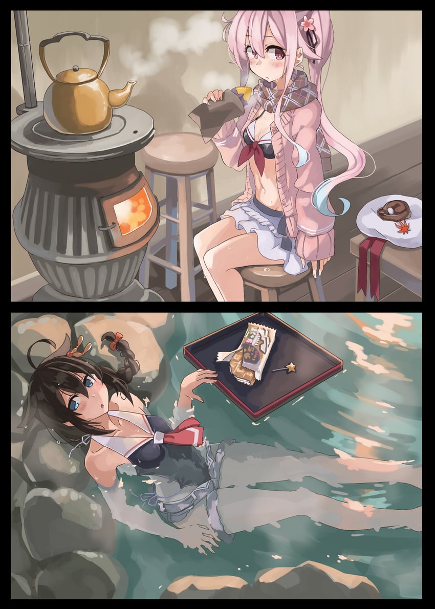 shigure, shigure kai ni, and harusame (kantai collection) drawn by sugue_tettou