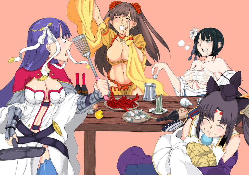 ushiwakamaru, martha, mata hari, and jing ke (fate and 1 more) drawn by konpaasu