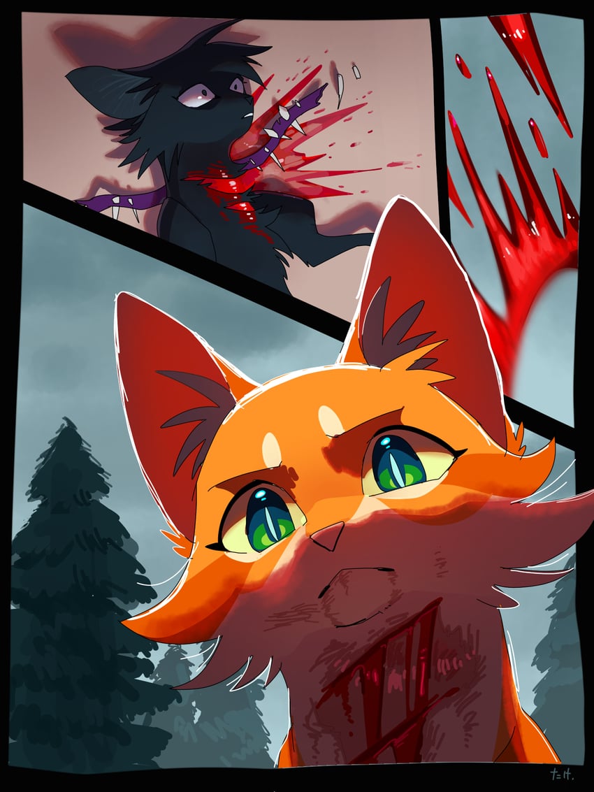 firestar and scourge (warrior cats and 1 more) drawn by phyllosta_tiyo