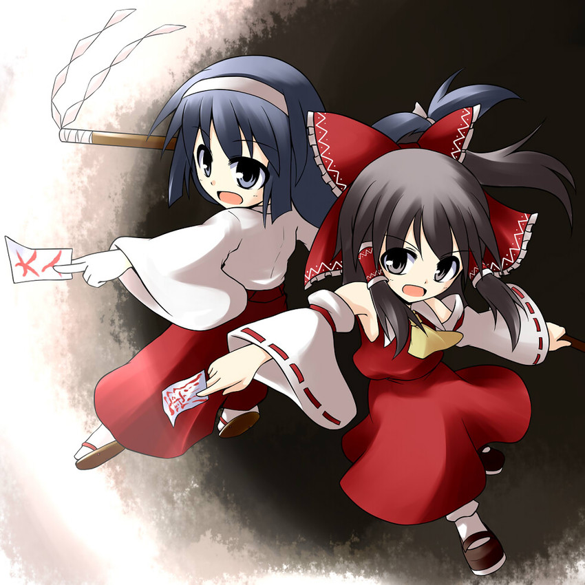 hakurei reimu and sayo (touhou and 1 more) drawn by mochizuki_ado