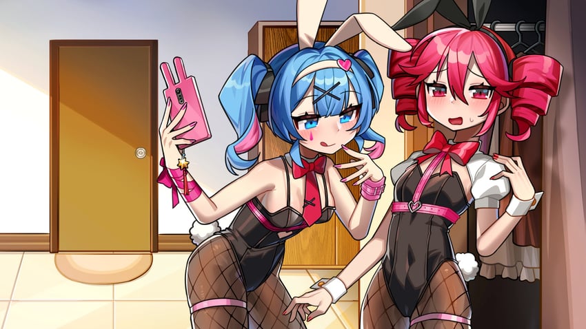 hatsune miku and kasane teto (vocaloid and 2 more) drawn by kakosa_sama