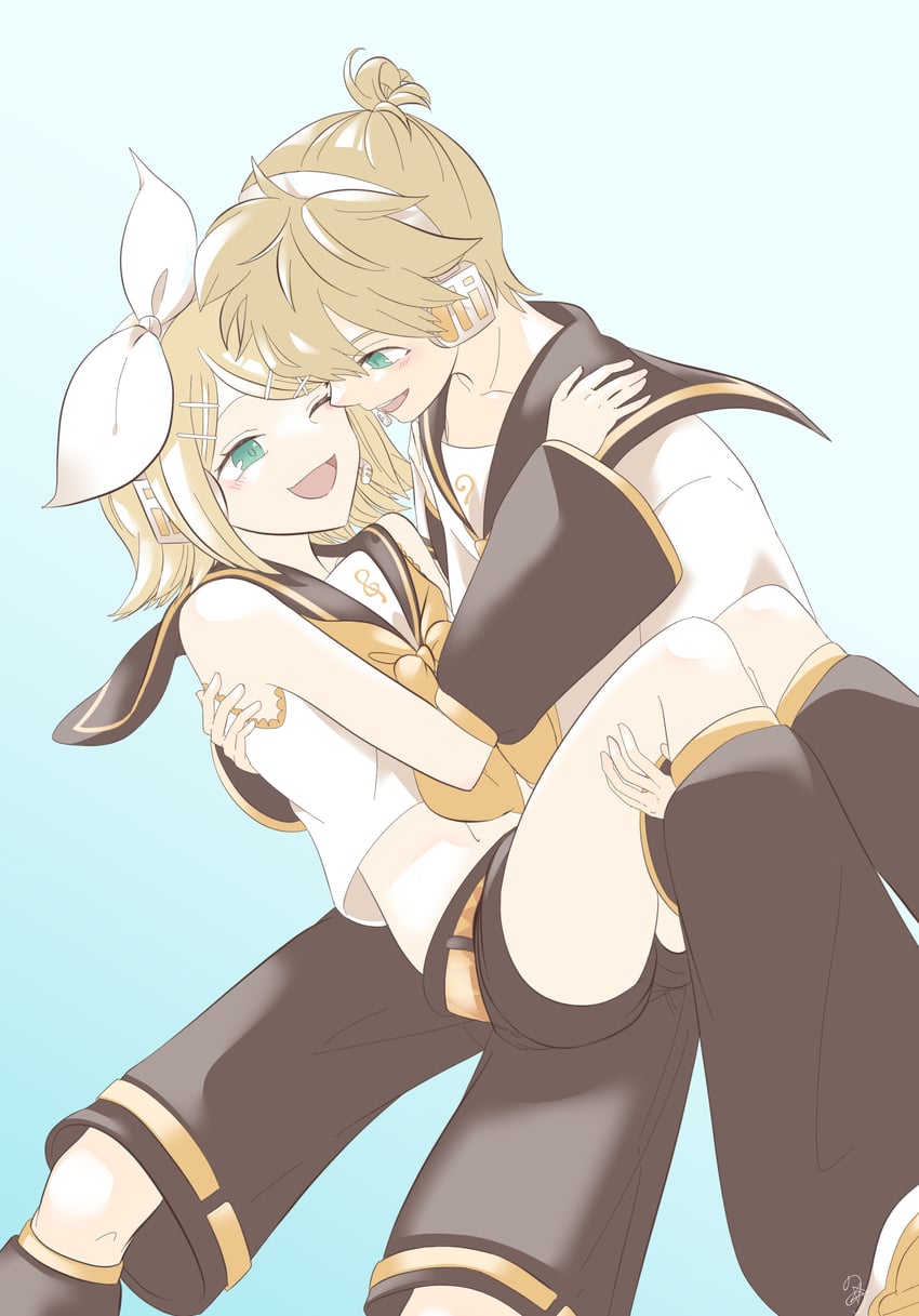 kagamine rin and kagamine len (vocaloid) drawn by noa_(retsuhim6927)
