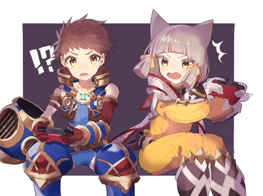 nia and rex (xenoblade chronicles and 1 more) drawn by cheese_dakke