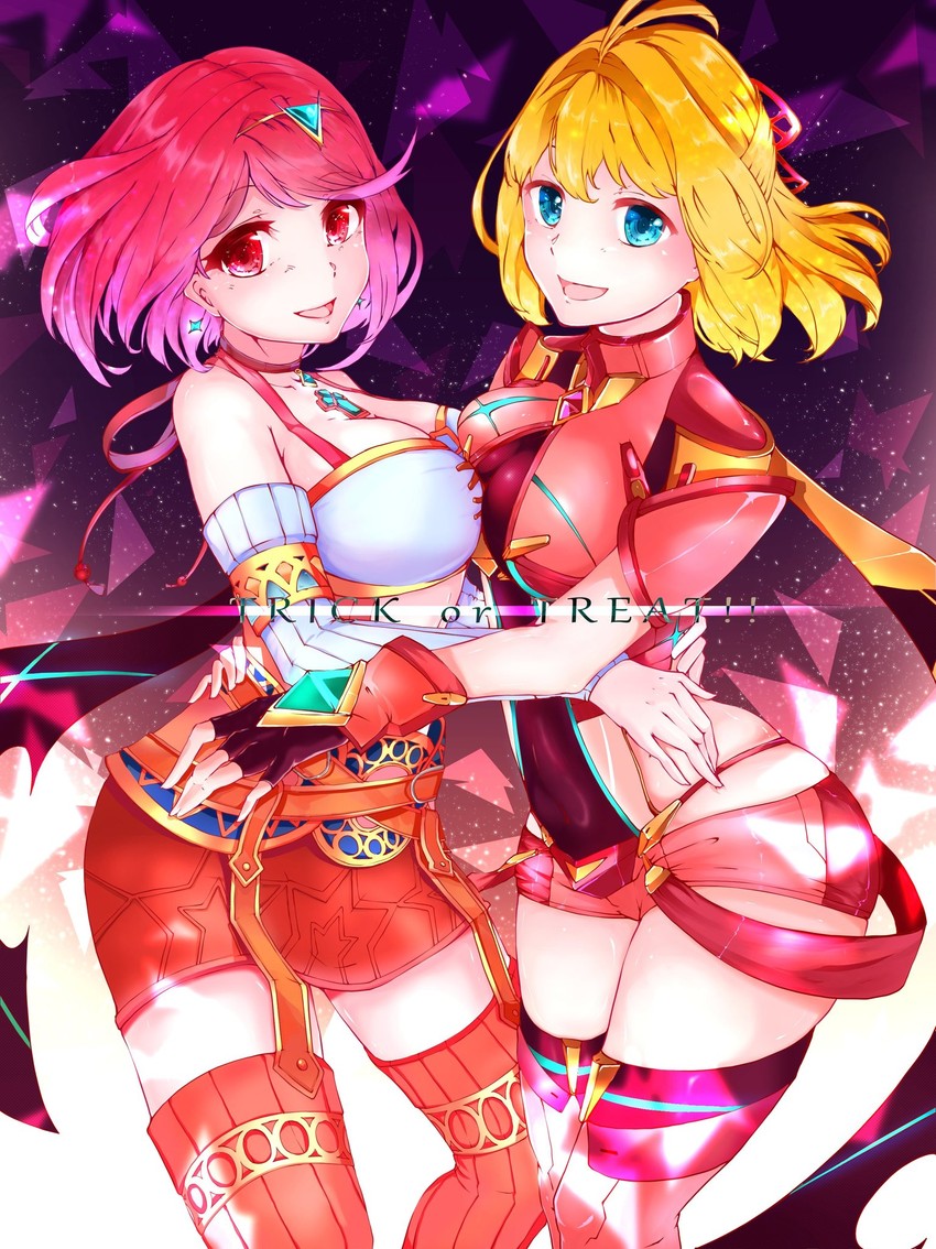 pyra and fiora (xenoblade chronicles and 2 more) drawn by risumi_(taka-fallcherryblossom)