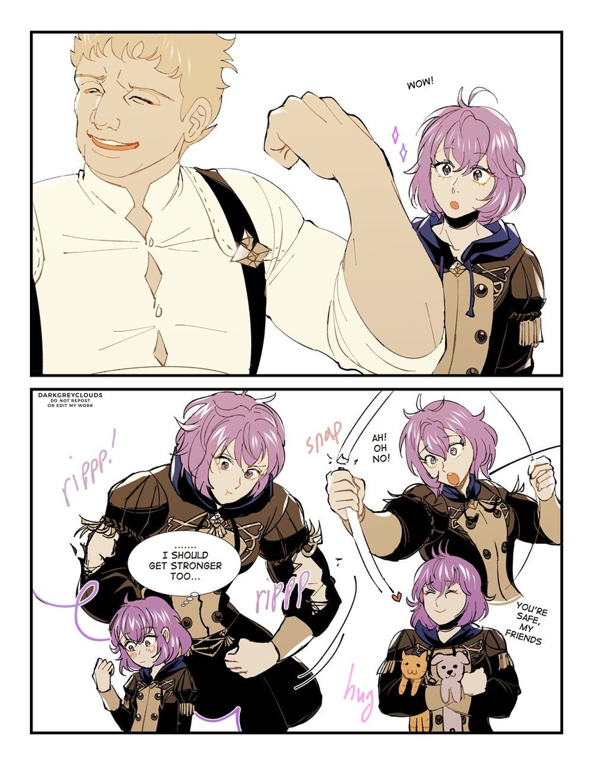 bernadetta von varley and raphael kirsten (fire emblem and 1 more) drawn by darkgreyclouds
