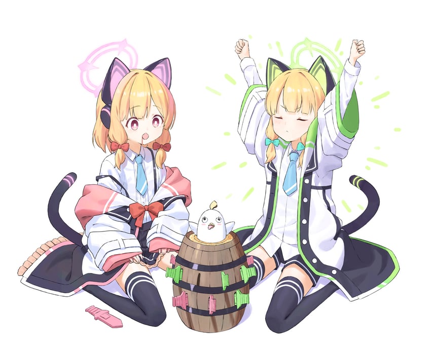 momoi, midori, and peroro (blue archive) drawn by cro_(user_znms5733)