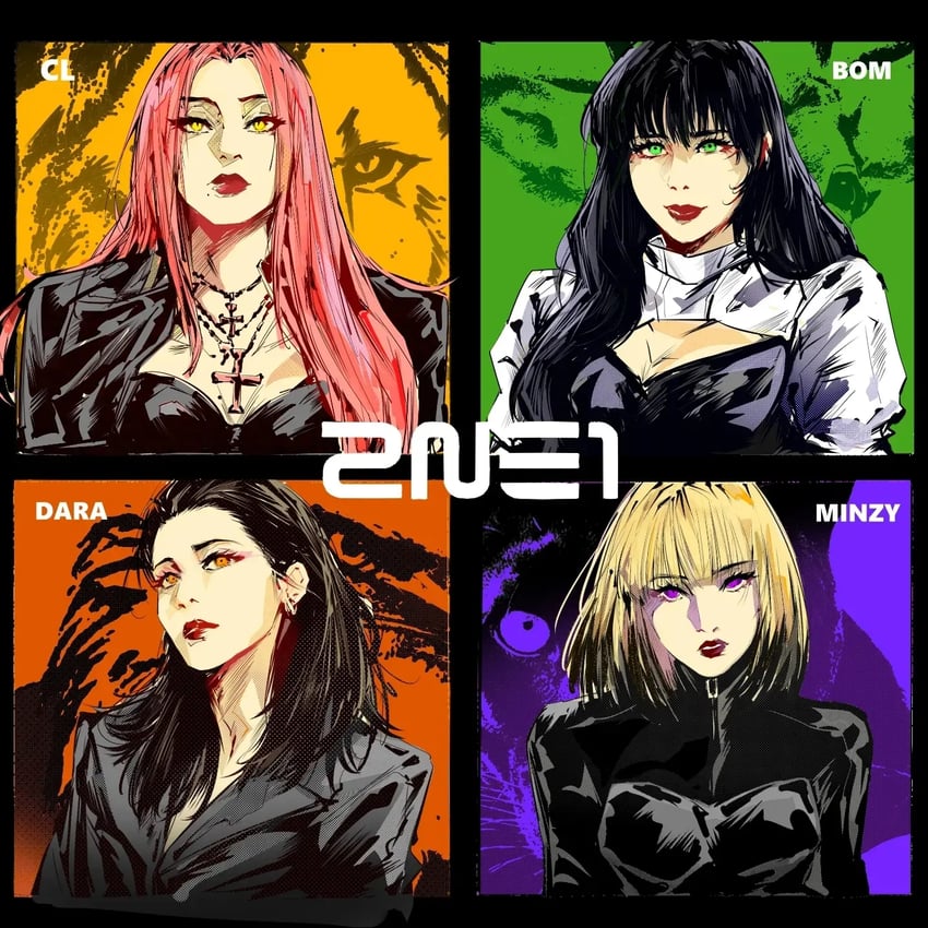 cl, park bom, minzy, and sandara park (real life and 1 more) drawn by miao_da_ye_ye