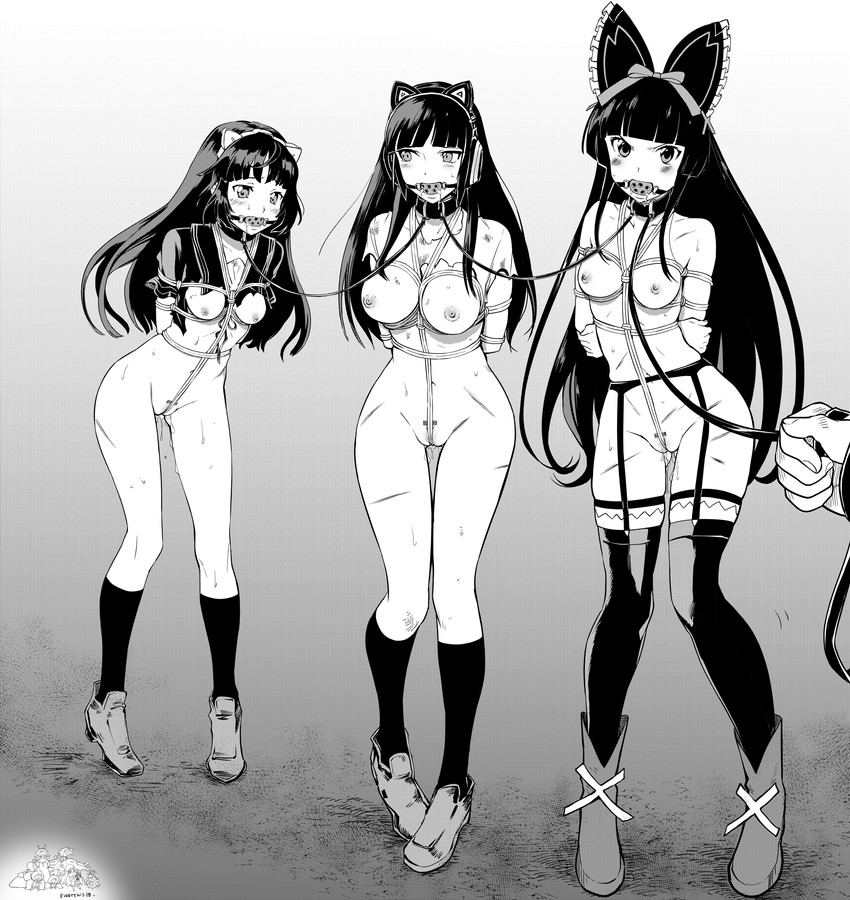rory mercury, tsugumi, and hibajiri hidomi (guilty crown and 3 more) drawn by eudetenis