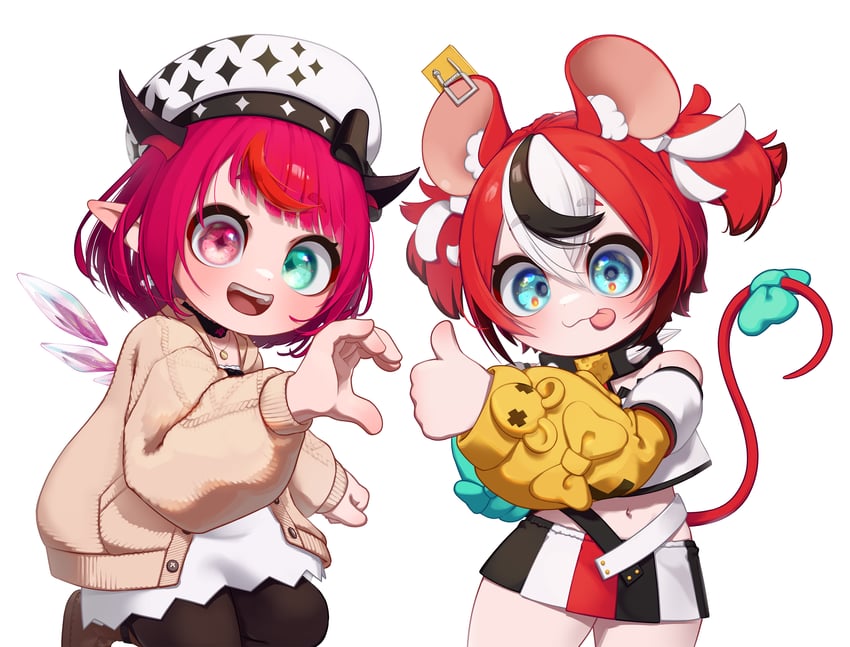 hakos baelz and irys (hololive and 1 more) drawn by appleblossomtea