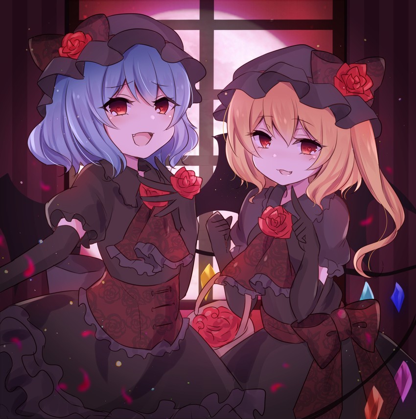 remilia scarlet and flandre scarlet (touhou) drawn by subaru_(subachoco)